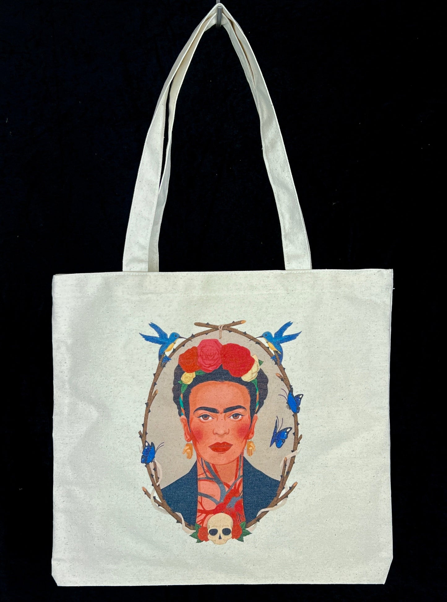 Nachhaltige Baumwolltasche im Frida Kahlo Stil