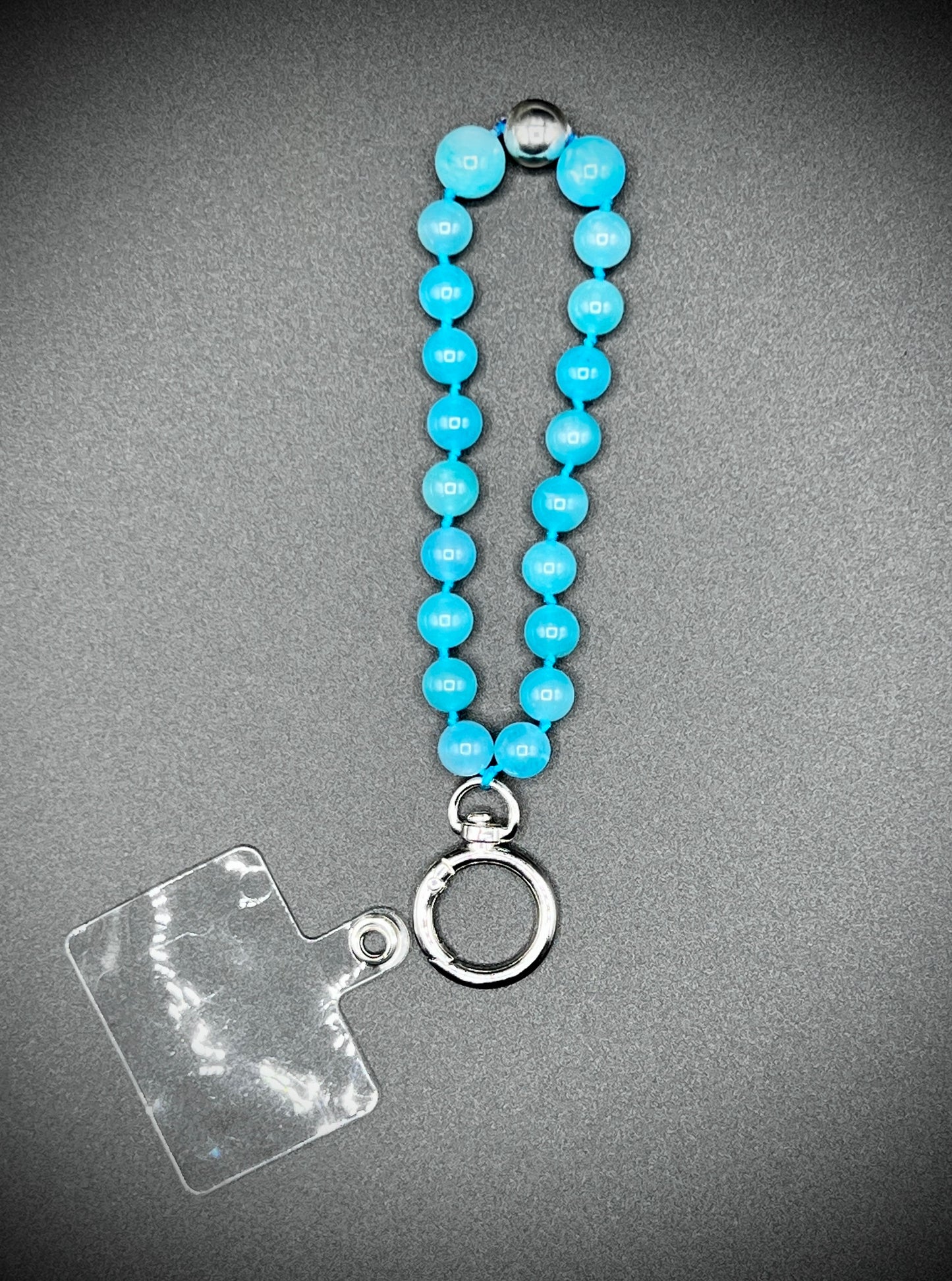 Cell phone chain, short/keychain ¨Aemazonite¨Handmade in Peru