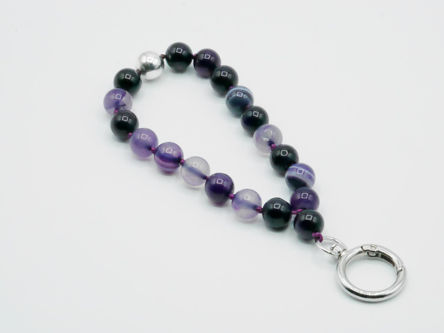 Mobile phone chain, short/key ring ¨semi-precious stone agate¨