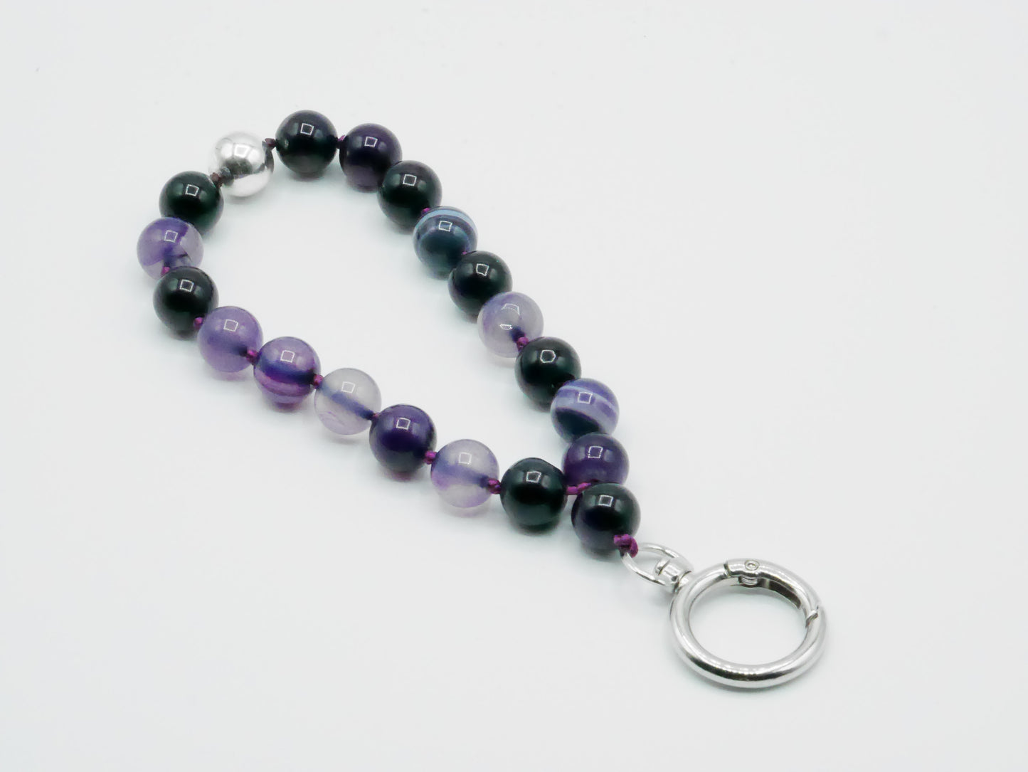 Mobile phone chain, short/key ring ¨semi-precious stone agate¨