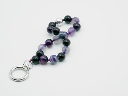 Mobile phone chain, short/key ring ¨semi-precious stone agate¨